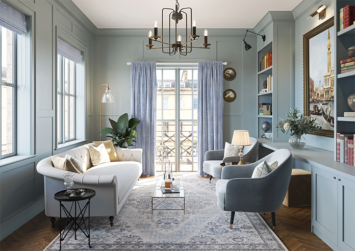 Willow Field, Indigo - Made to Measure Curtains - Image 14